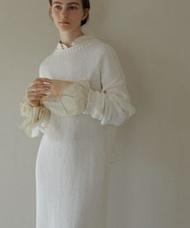 ロールエンドローゲージニットワンピース