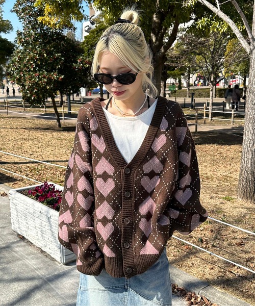 【77circa】アソートニットカーディガン sedacle（セダクル）の「アソート柄ニットカーディガン（カーディガン