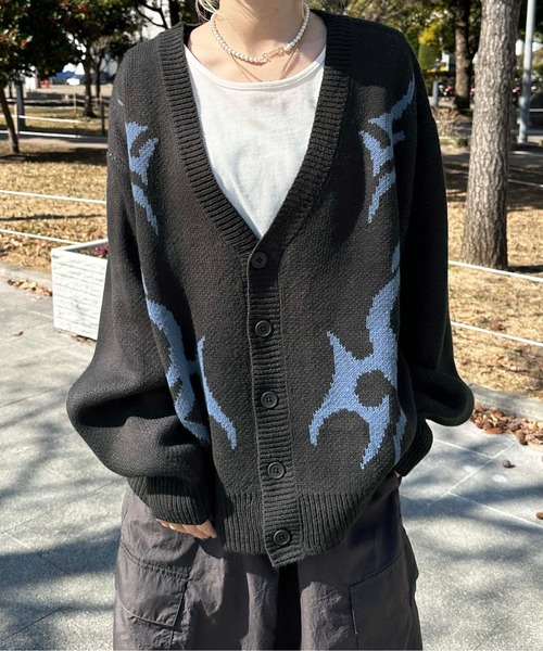 【素敵なデザイン❗️】COMME des GARÇONS 手裏剣柄 セーター HOOK -original-】ボロボロのハート総柄クレイジーステッチ