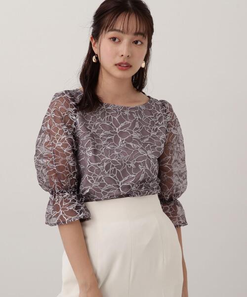 PROPORTION BODY DRESSING（プロポーションボディドレッシング）の「オーガンジーエンブロイダリーブラウス / 1214110422（シャツ/ブラウス・レディース・オフホワイト/ダークグレー/ブルー系その他・SMALL/MEDIUM）」の12枚目の写真