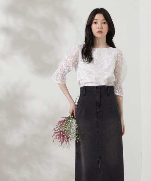 PROPORTION BODY DRESSING（プロポーションボディドレッシング）の「オーガンジーエンブロイダリーブラウス / 1214110422（シャツ/ブラウス・レディース・オフホワイト/ダークグレー/ブルー系その他・SMALL/MEDIUM）」の17枚目の写真