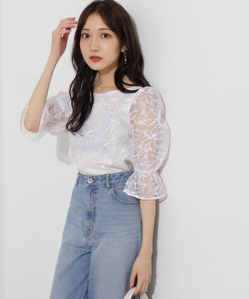 PROPORTION BODY DRESSING（プロポーションボディドレッシング）の「オーガンジーエンブロイダリーブラウス / 1214110422（シャツ/ブラウス・レディース・オフホワイト/ダークグレー/ブルー系その他・SMALL/MEDIUM）」の21枚目の写真