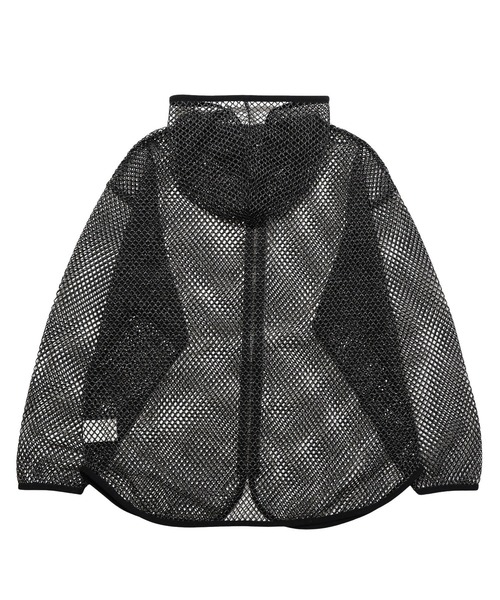 X-girl（エックスガール）の「GLITTER MESH ZIP UP HOODIE（パーカー・レディース・ブラック/オレンジ・ONE SIZE）」の11枚目の写真