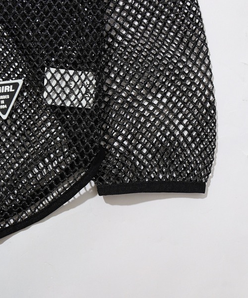 X-girl（エックスガール）の「GLITTER MESH ZIP UP HOODIE（パーカー・レディース・ブラック/オレンジ・ONE SIZE）」の14枚目の写真