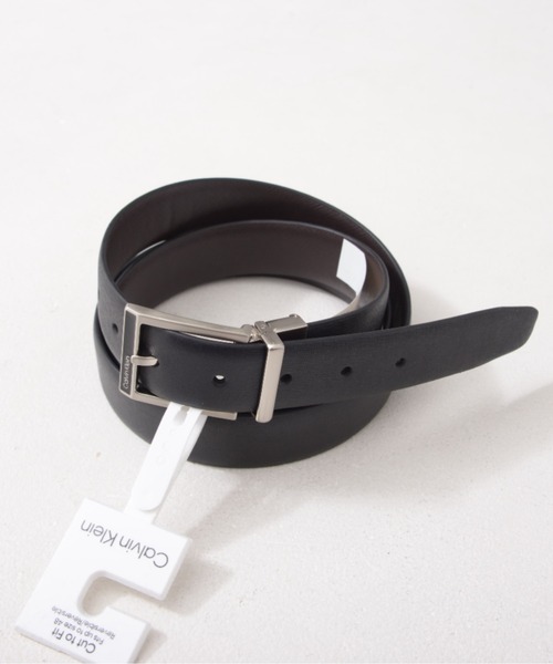   ブラックレザーリバーシブルベルト35mm セール】『Calvin Klein/カルバンクライン』リバーシブルレザーベルト