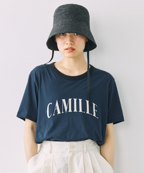 BABYLONE（バビロン）の「CAMILLEバイカラーTシャツ（Tシャツ/カットソー・レディース・ブラウン/ライトベージュ/ネイビー・フリー）」の3枚目の写真