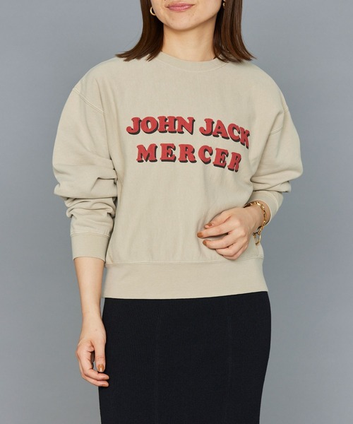 BABYLONE(バビロン)の「【J.J. Mercer】<別注>ロゴスウェットプルオーバー(スウェット・レディース・チャコール/ベージュ/ライトグリーン・フリー)」の1枚目の写真