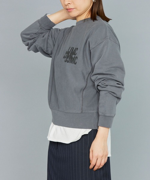 BABYLONE(バビロン)の「【J.J. Mercer】<別注>ロゴスウェットプルオーバー(スウェット・レディース・チャコール/ベージュ/ライトグリーン・フリー)」の5枚目の写真
