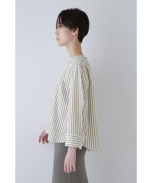 human woman(ヒューマンウーマン)の「◆ドビーロンストブラウス(シャツ/ブラウス・レディース・ダークオリーブ/チャコールグレー・MEDIUM)」の16枚目の写真