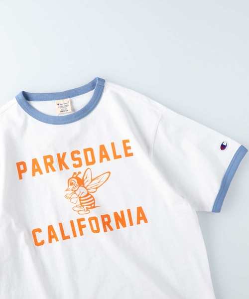 激レア♡A.P.C ミニロゴリンガーロングTシャツ　ホワイト×ブラック Champion】リンガープリントTシャツ（Tシャツ/カットソー