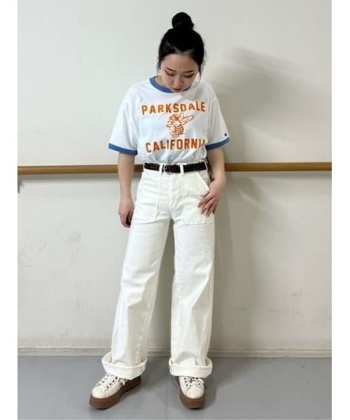 ★2025SS★新作 【RONRON】 プチキャット リンガーTシャツ Champion チャンピオン リンガー Tシャツ メンズ 半袖 ショート