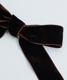 ヘアアクセサリー tanaka daisuke velvet long ribbon Brown crystal silver tip velvet long ribbon – tanakadaisuke