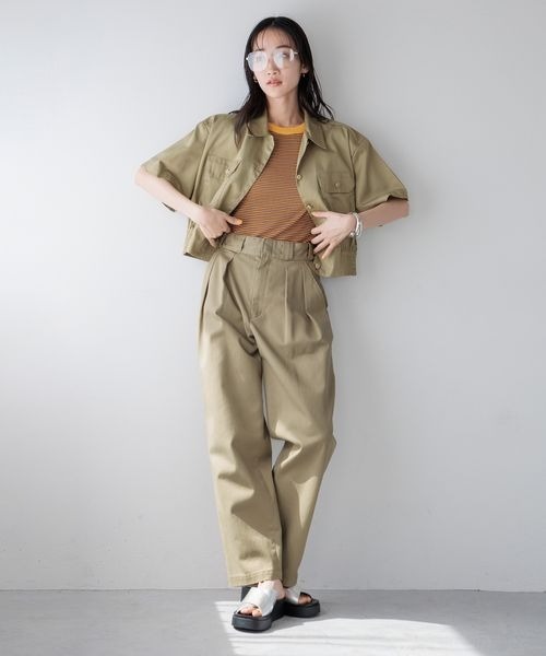 LOWRYS FARM（ローリーズファーム）の「Ｄｉｃｋｉｅｓワイドパンツ　993453（チノパンツ・レディース・ベージュ/ブラック/オフホワイト・MEDIUM/LARGE）」の22枚目の写真