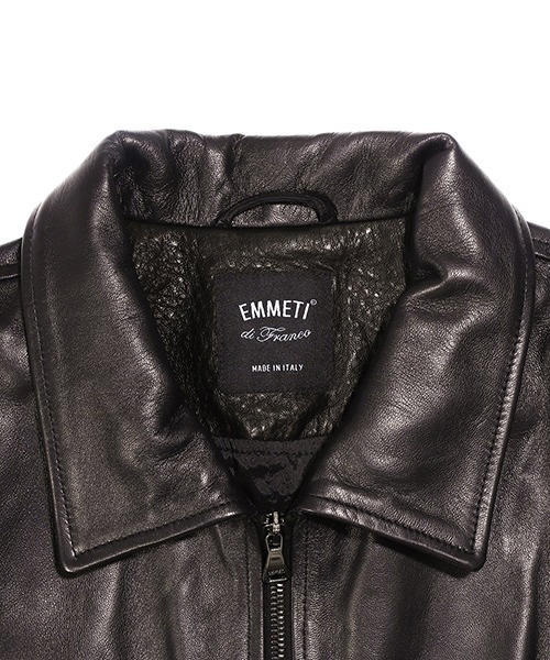 【新品未使用】EMMETI/エンメティ BR別注シングルライダース 50 黒 EMMETI＜エンメティ＞レザー シングルライダースジャケット