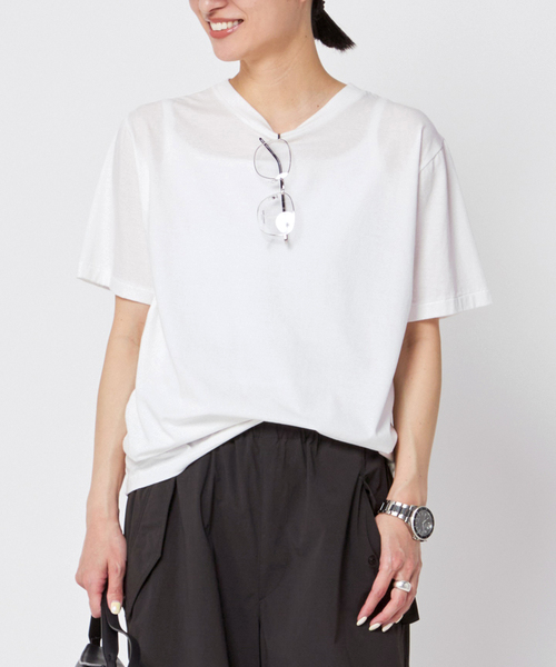 AP STUDIO（エーピーストゥディオ）の「ベーシックTシャツ（Tシャツ/カットソー・レディース・ホワイト/ブラック/アイボリー・FREE）」の2枚目の写真