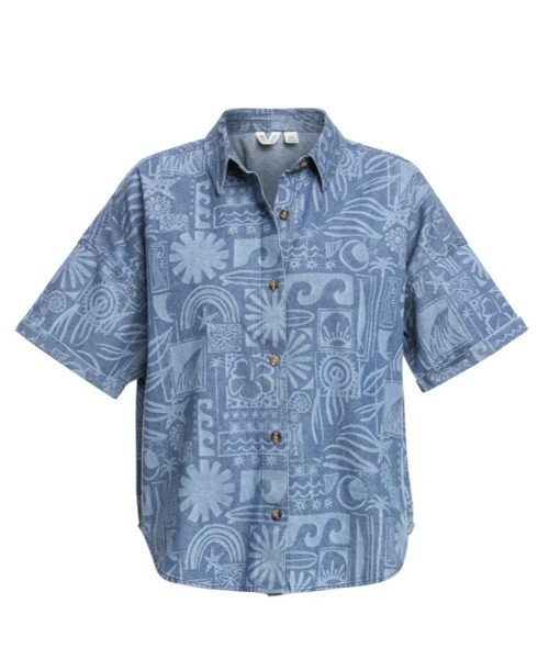 ROXY(ロキシー)の「BEACH NOSTALGIA DENI/ロキシー半袖総柄シャツ(シャツ/ブラウス・レディース・ブルー・SMALL/MEDIUM/X-SMALL)」の11枚目の写真