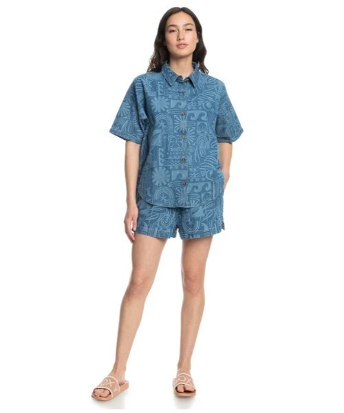 ROXY(ロキシー)の「BEACH NOSTALGIA DENI/ロキシー半袖総柄シャツ(シャツ/ブラウス・レディース・ブルー・SMALL/MEDIUM/X-SMALL)」の10枚目の写真