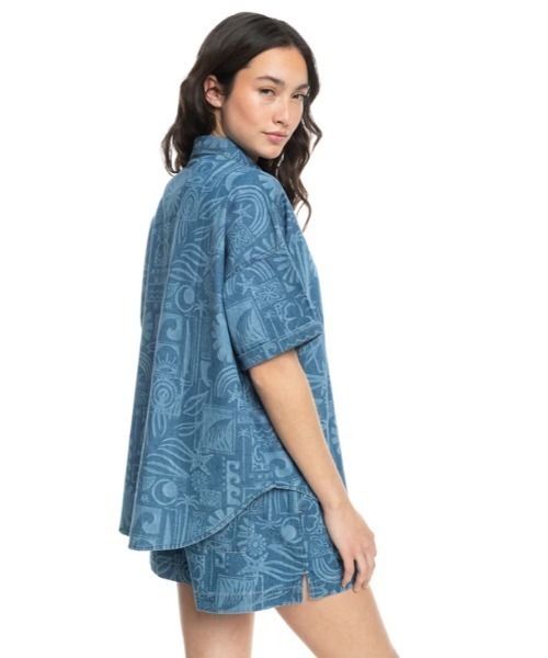 ROXY(ロキシー)の「BEACH NOSTALGIA DENI/ロキシー半袖総柄シャツ(シャツ/ブラウス・レディース・ブルー・SMALL/MEDIUM/X-SMALL)」の7枚目の写真