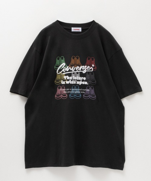 CONVERSE(コンバース)の「CONVERSE カラフルシューズプリントBIGTシャツ(Tシャツ/カットソー・レディース・チャコールグレー/ネイビー/オートミール・M/L)」の15枚目の写真