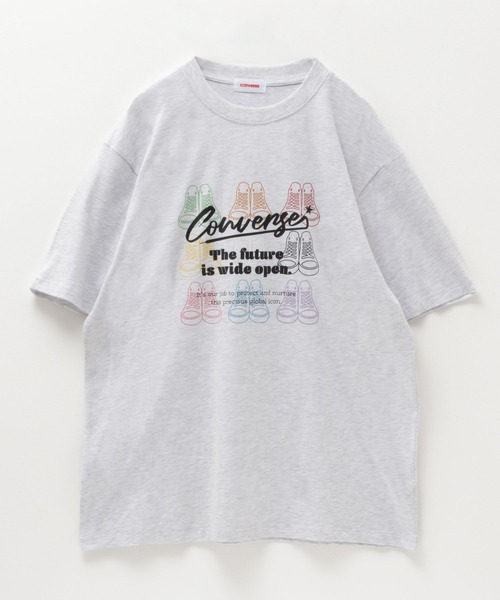 CONVERSE(コンバース)の「CONVERSE カラフルシューズプリントBIGTシャツ(Tシャツ/カットソー・レディース・チャコールグレー/ネイビー/オートミール・M/L)」の17枚目の写真