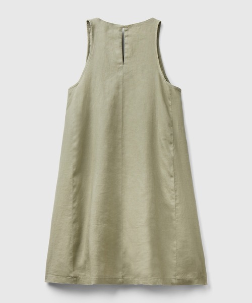 BENETTON (UNITED COLORS OF BENETTON)（ベネトンユナイテッドカラーズオブベネトン）の「リネン100％ノースリーブミニワンピース（ワンピース・レディース・カーキ/ピンクベージュ/イエロー・XX-SMALL/X-SMALL/MEDIUM/SMALL）」の12枚目の写真