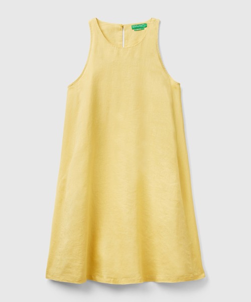 BENETTON (UNITED COLORS OF BENETTON)（ベネトンユナイテッドカラーズオブベネトン）の「リネン100％ノースリーブミニワンピース（ワンピース・レディース・カーキ/ピンクベージュ/イエロー・XX-SMALL/X-SMALL/MEDIUM/SMALL）」の15枚目の写真
