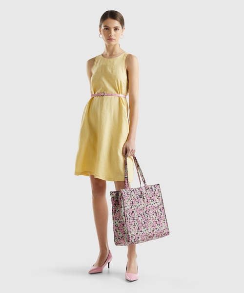 BENETTON (UNITED COLORS OF BENETTON)（ベネトンユナイテッドカラーズオブベネトン）の「リネン100％ノースリーブミニワンピース（ワンピース・レディース・カーキ/ピンクベージュ/イエロー・XX-SMALL/X-SMALL/MEDIUM/SMALL）」の14枚目の写真