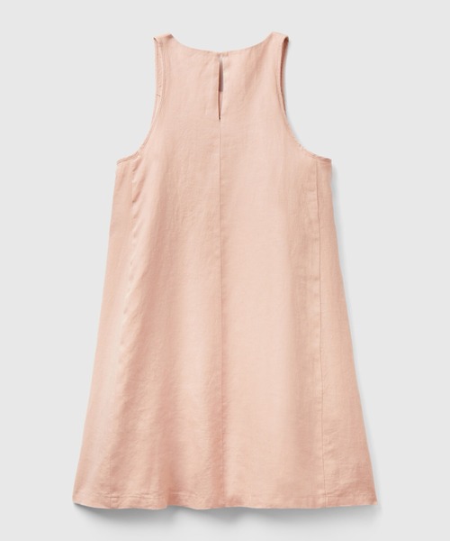 BENETTON (UNITED COLORS OF BENETTON)（ベネトンユナイテッドカラーズオブベネトン）の「リネン100％ノースリーブミニワンピース（ワンピース・レディース・カーキ/ピンクベージュ/イエロー・XX-SMALL/X-SMALL/MEDIUM/SMALL）」の8枚目の写真