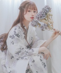 KYOETSU | 1人で簡単着付け セパレート 浴衣 3点セット( セパレート浴衣 + 帯 ) A(浴衣)