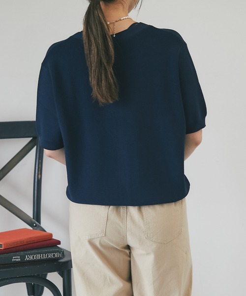 un dix cors(アンディコール)の「5分袖ニットカーディガン(カーディガン/ボレロ・レディース・ホワイト/ネイビー/レッド/グリーン・FREE)」の22枚目の写真