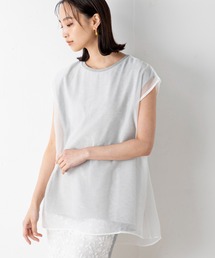 MILLION CARATS | カットソーにシアー生地を重ねた着映えが叶う大人顔シアーレイヤードノースリーブトップス(Tシャツ/カットソー)