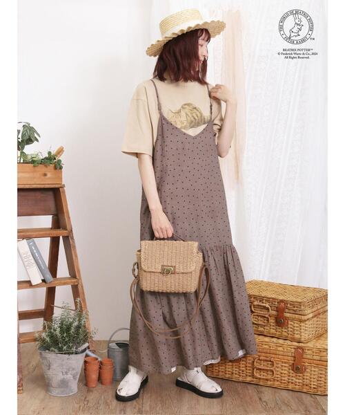 Samansa Mos2（サマンサ モスモス）の「【PETER RABBIT(TM)×Samansa Mos2】モペットTシャツ（Tシャツ/カットソー・レディース・ミント/オフホワイト/ベージュ・F）」の4枚目の写真