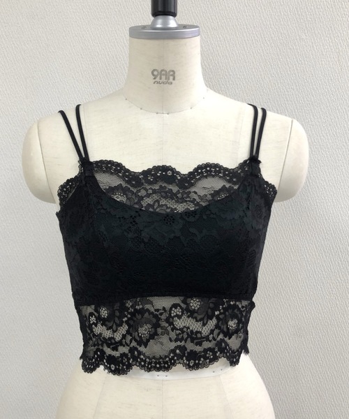 SHEENA（シーナ）の「【カップ付】ダブルストラップレースキャミソール（キャミソール・レディース・ホワイト/ブラック・M）」の18枚目の写真