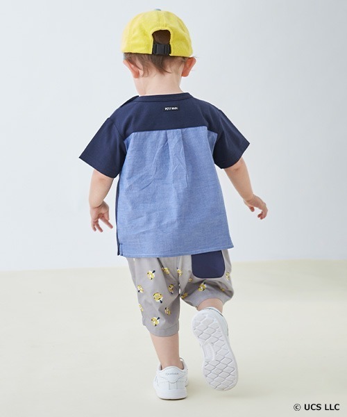 petit main（プティマイン）の「【ミニオン】アソートハーフパンツ（チノパンツ・キッズ・サックスブルー/グレー/ラベンダー/ライトベージュ・80ｃｍ/90cm/100cm/120cm/130cm/110cm）」の9枚目の写真