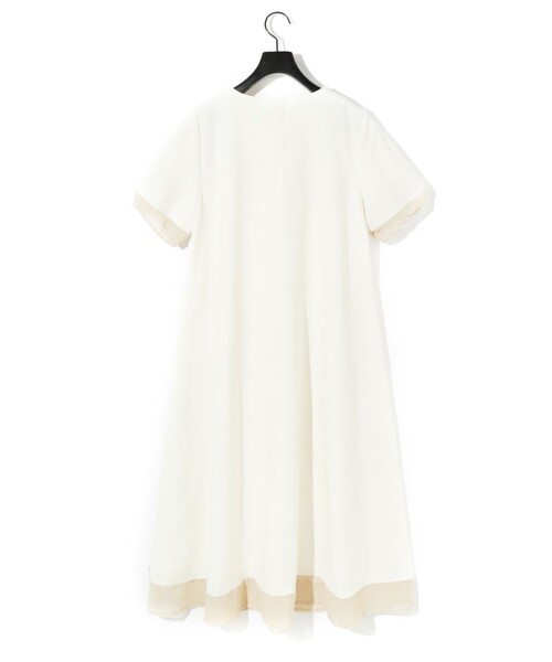 MIDIUMISOLID（ミディウミソリッド）の「MIDIUMISOLID for Ladies ベルト付きシアーコンビワンピース（ワンピース・レディース・ブラック/アイボリー・FREE）」の18枚目の写真