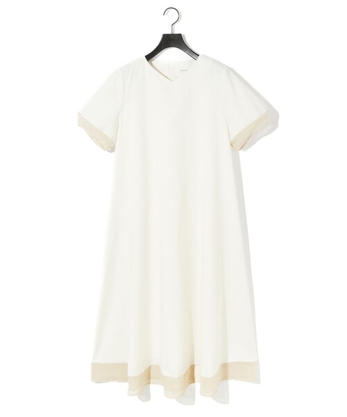 MIDIUMISOLID（ミディウミソリッド）の「MIDIUMISOLID for Ladies ベルト付きシアーコンビワンピース（ワンピース・レディース・ブラック/アイボリー・FREE）」の22枚目の写真