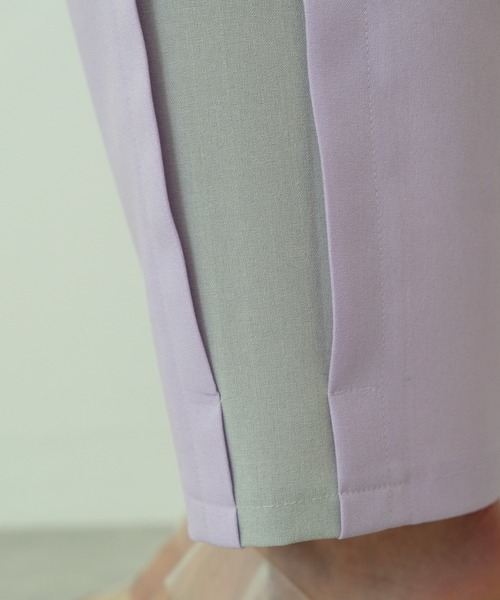 【セール】サイドタック配色テーパードパンツ（スラックス）｜TEVALT（ヴァレット）