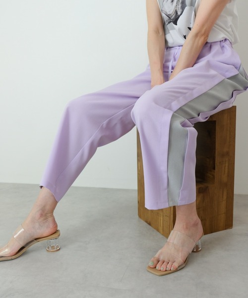 【セール】サイドタック配色テーパードパンツ（スラックス）｜TEVALT（ヴァレット）