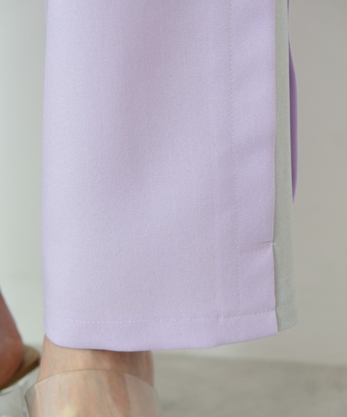 【セール】サイドタック配色テーパードパンツ（スラックス）｜TEVALT（ヴァレット）