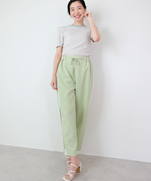 【セール】サイドタック配色テーパードパンツ（スラックス）｜TEVALT（ヴァレット）