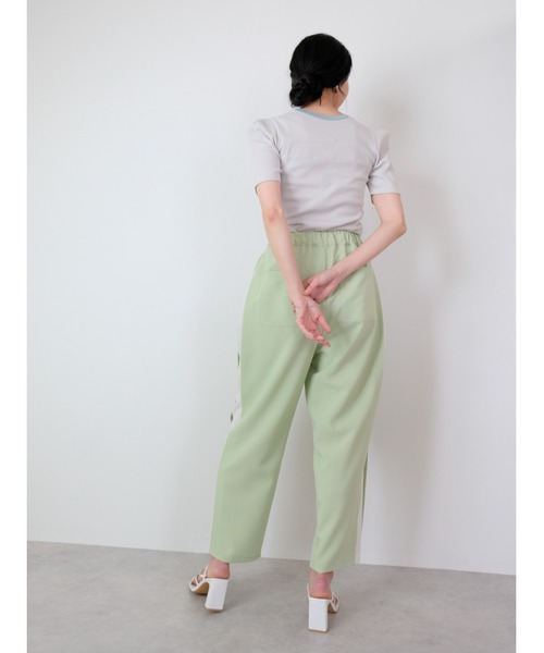 【セール】サイドタック配色テーパードパンツ（スラックス）｜TEVALT（ヴァレット）