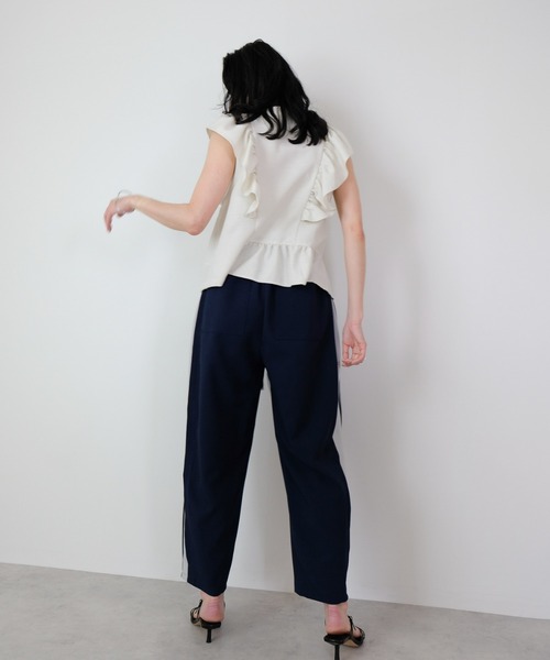 【セール】サイドタック配色テーパードパンツ（スラックス）｜TEVALT（ヴァレット）