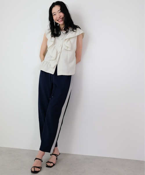 【セール】サイドタック配色テーパードパンツ（スラックス）｜TEVALT（ヴァレット）