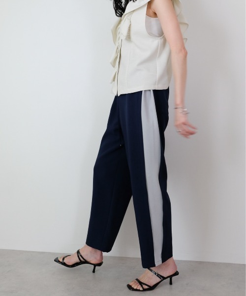 【セール】サイドタック配色テーパードパンツ（スラックス）｜TEVALT（ヴァレット）