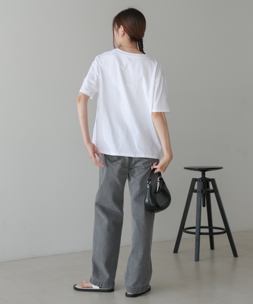 Bab(バブ)の「リボンパールTシャツ(Tシャツ/カットソー・レディース・ホワイト/ブラック/グレー・FREE)」の13枚目の写真