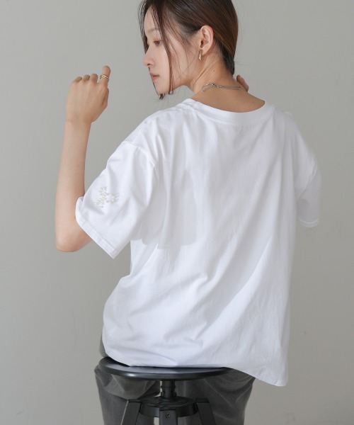 Bab(バブ)の「リボンパールTシャツ(Tシャツ/カットソー・レディース・ホワイト/ブラック/グレー・FREE)」の14枚目の写真