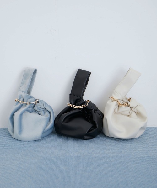 VIS（ビス）の「チェーン付きワンハンドルバッグ（ハンドバッグ・レディース・ブラック/サックスブルー/キナリ・FREE）」の8枚目の写真