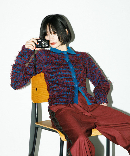 KBF（ケイビーエフ）の「ツイードフリンジニット（ニット/セーター・レディース・グレー系その他/ブルー系その他/ベージュ系その他・ONE）」の12枚目の写真