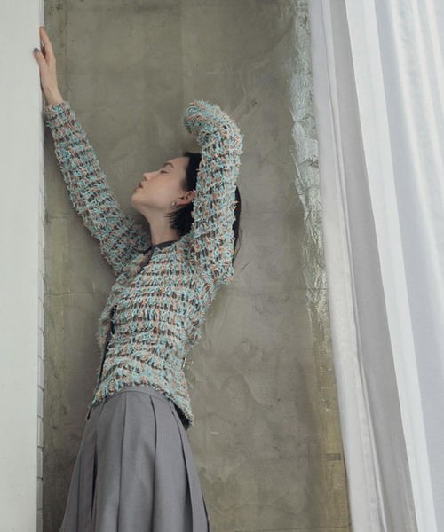 KBF（ケイビーエフ）の「ツイードフリンジニット（ニット/セーター・レディース・グレー系その他/ブルー系その他/ベージュ系その他・ONE）」の19枚目の写真