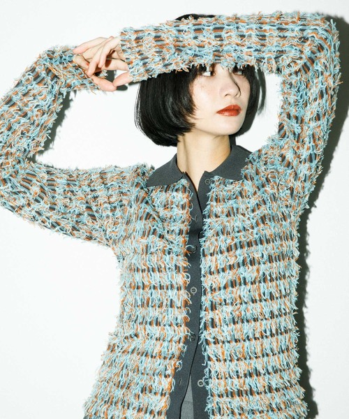 KBF（ケイビーエフ）の「ツイードフリンジニット（ニット/セーター・レディース・グレー系その他/ブルー系その他/ベージュ系その他・ONE）」の21枚目の写真